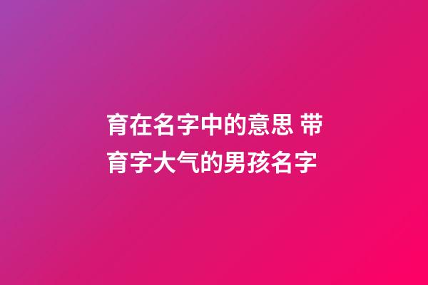 育在名字中的意思 带育字大气的男孩名字